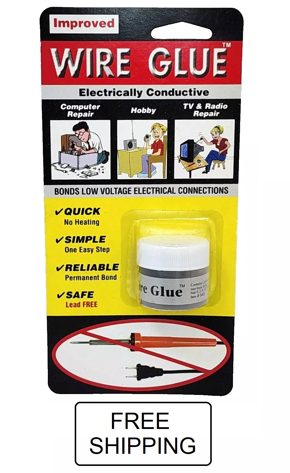 Surehold Electrically Conductive Wire Glue - Low Voltage Connections - SH-455