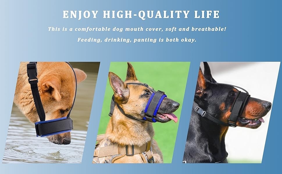 Gentle Dog Muzzle Guard, Soft Neoprene Padding, Prevent Biting, Barking (SMALL)