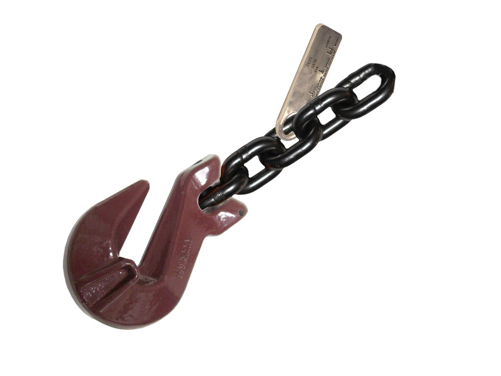 9/32" Lifting Chain 3 FT Grade 80 Single Leg Grab Hook Tagged Overhead USA Made