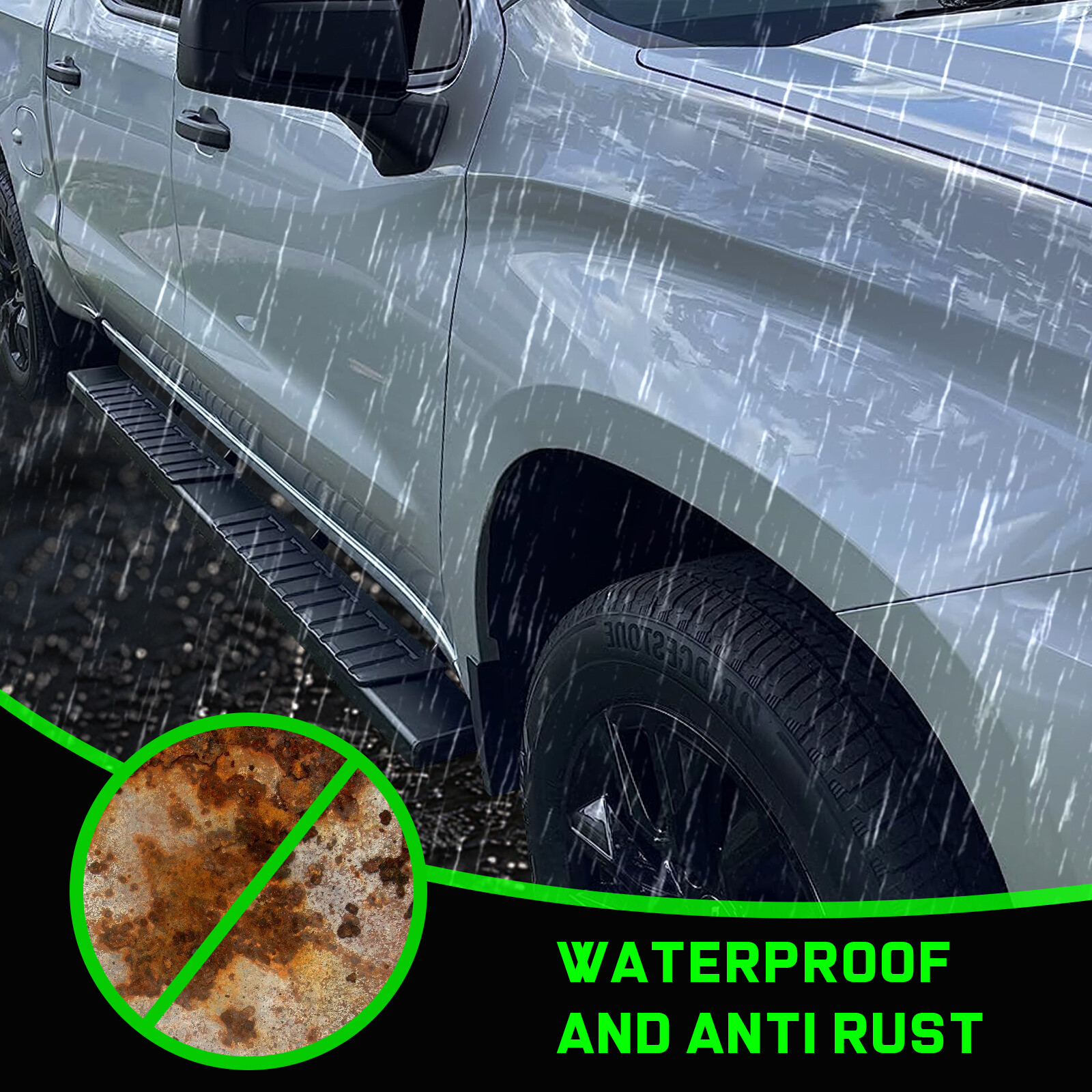 FIT 19-25 Ford Ranger super crew cab 6 inch Nerf Bar Running Boards Pickup BLK H