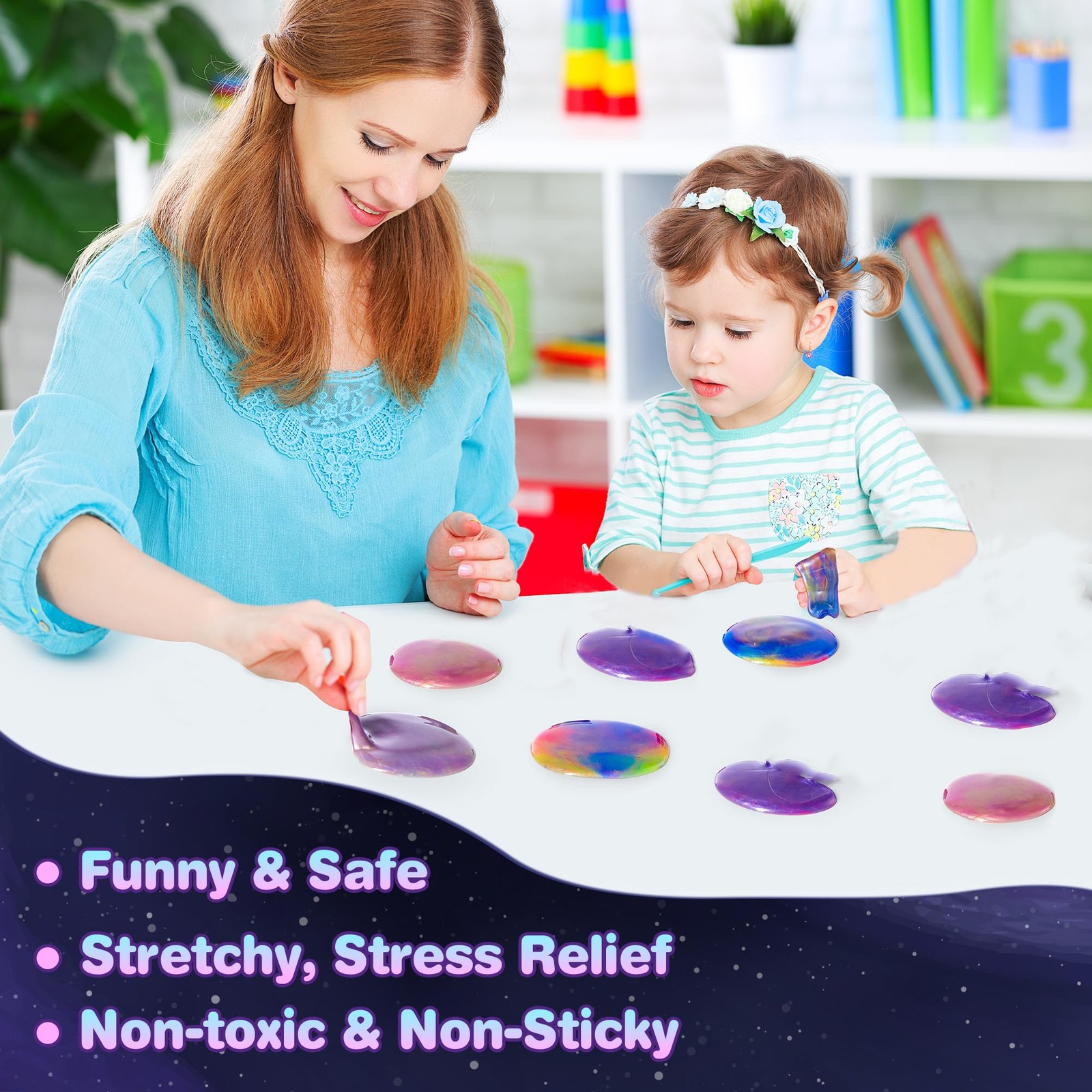 Ankyle 24 Pack Galaxy Slime Party Favors 1.6 inches x x 1.3