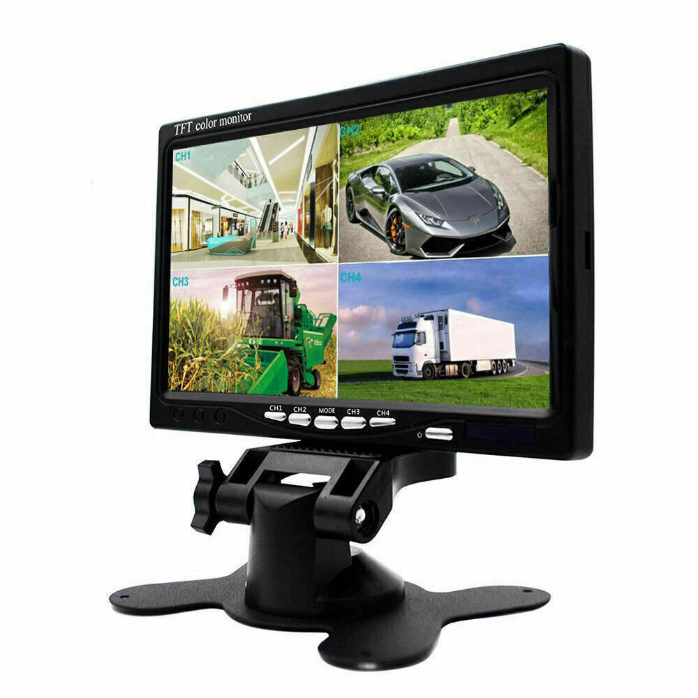 7" Quad Split Monitor+4x SideView Backup Camera System For Semi Truck Trailer RV