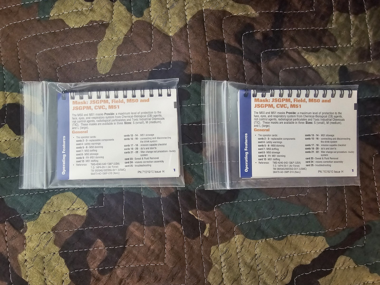 New! (4) M50/M51 OPERATOR CARDS