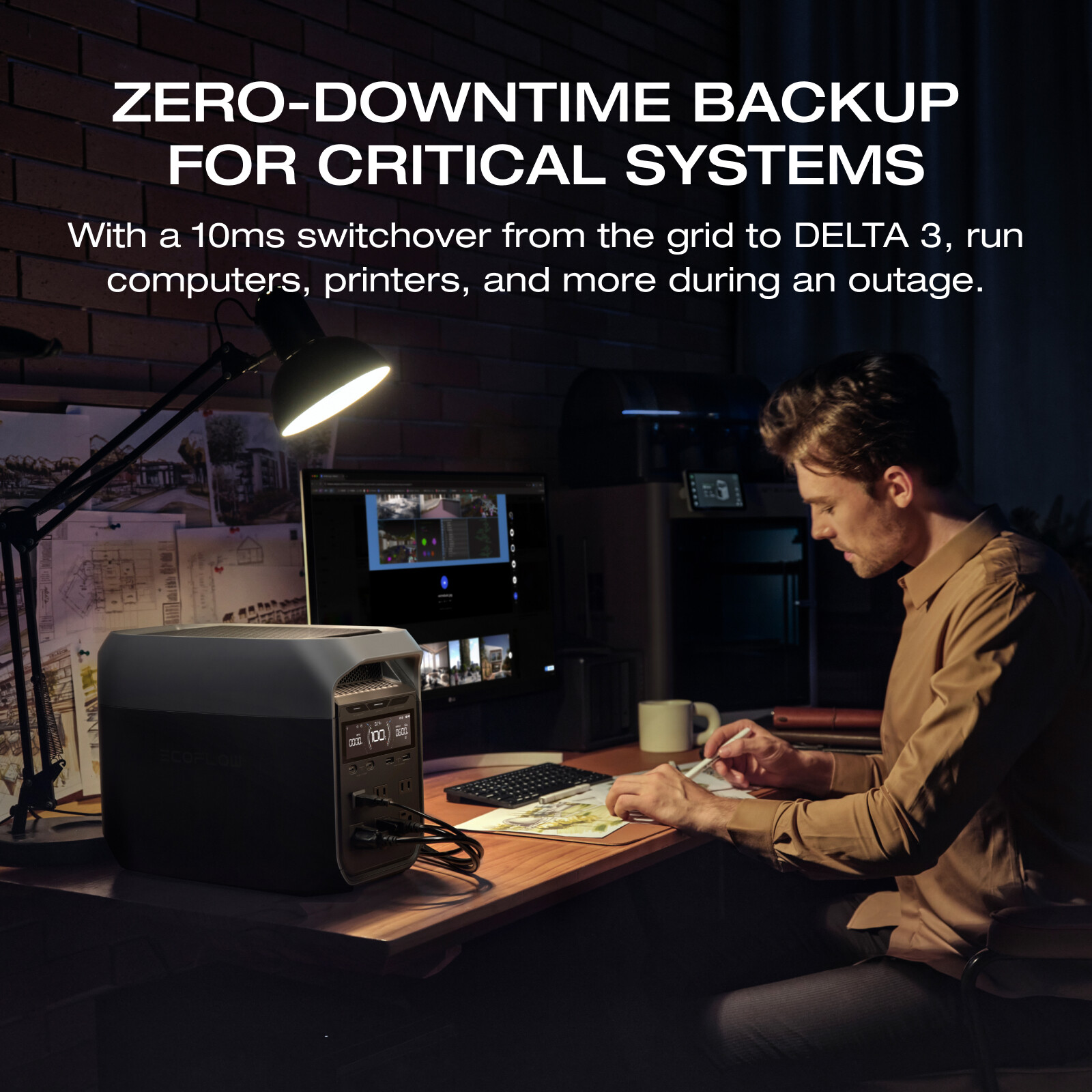 EcoFlow DELTA 3 1024Wh 1800W Portable Power Station LiFePO4 Battery Refurbished