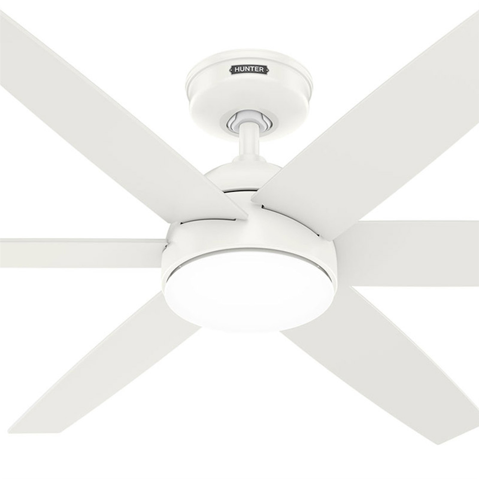 Hunter Fan 52 inch Casual Fresh White Ceiling Fan with LED Light Kit and Remote