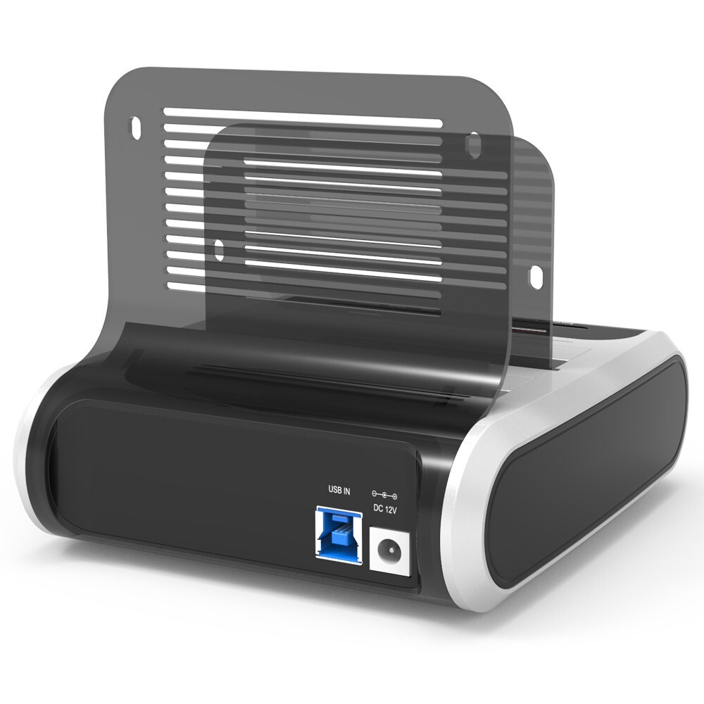 USB 3.0 to SATA 2.5" 3.5" SSD HDD Hard Drive Docking Station SD Card Reader Hub