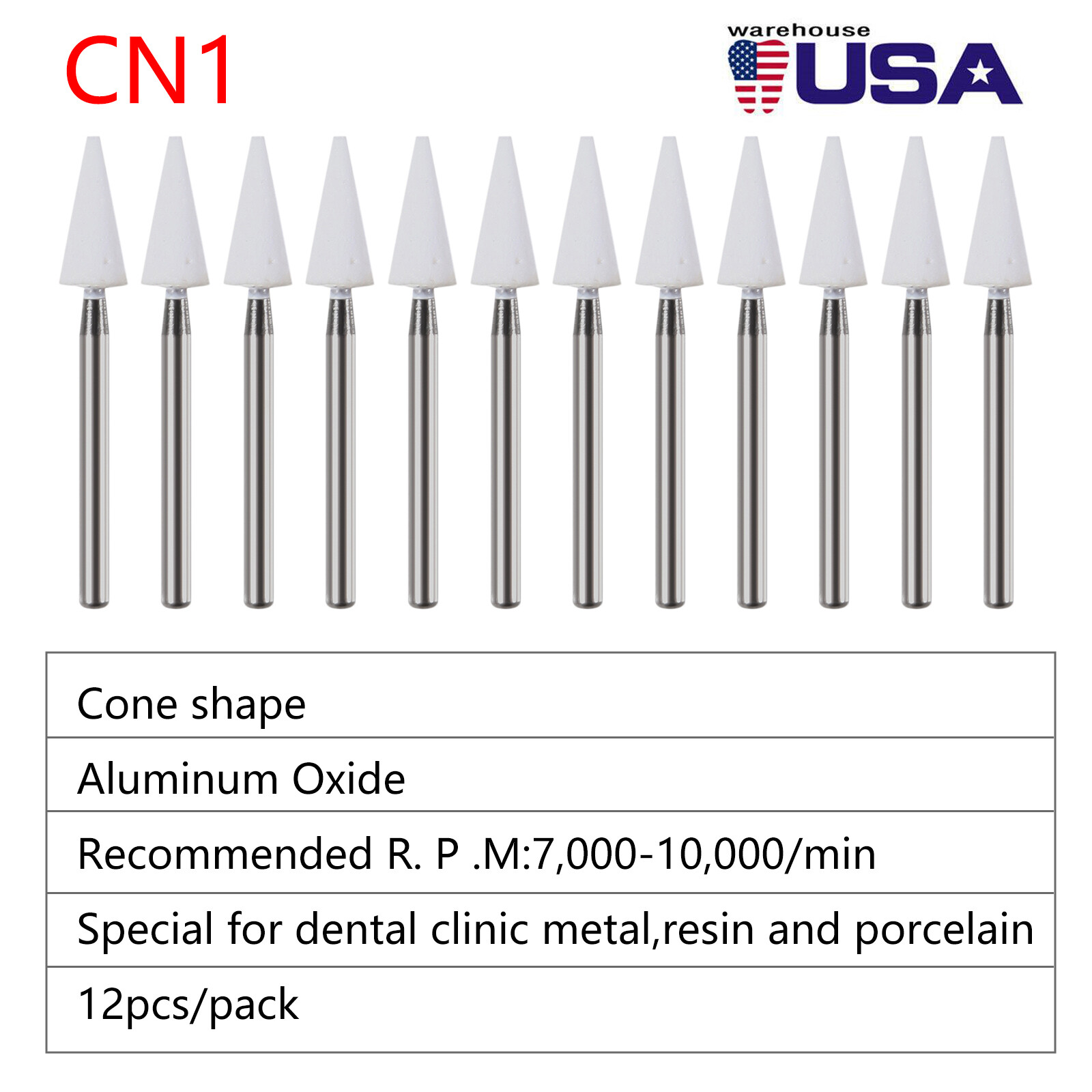 Dental White Stone Porcelain Resin Polishing Burs FG /Composite Finishing Burs