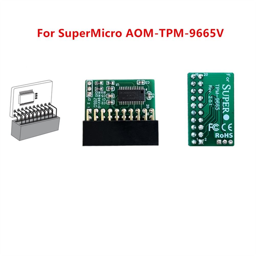 New 20 Pin TPM 2.0 Module Trusted Platform For SuperMicro AOM-TPM-9665V TCG 2.0