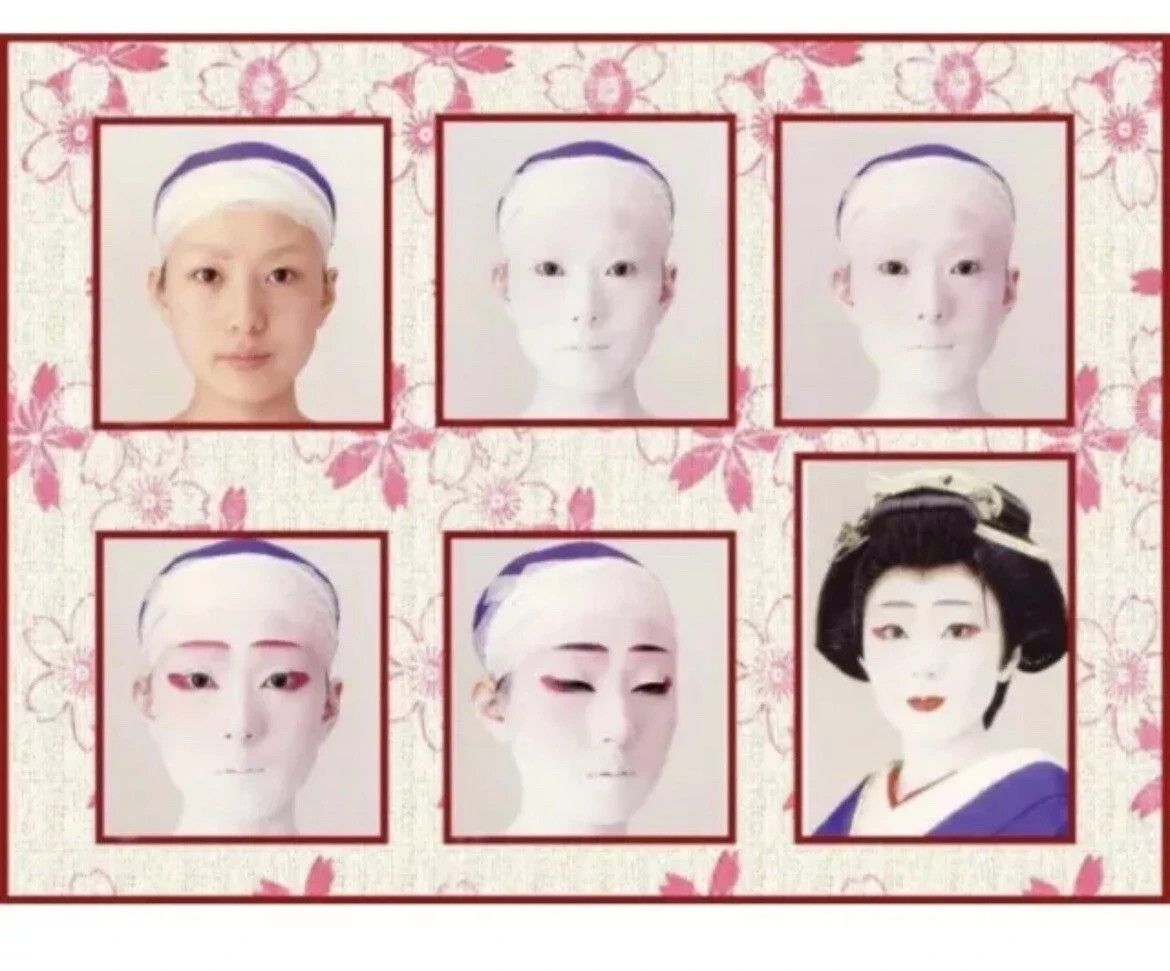 Geisha, Maiko or Kabuki White Oshiroi Shiro-Nuri17 item Professional Makeup Set
