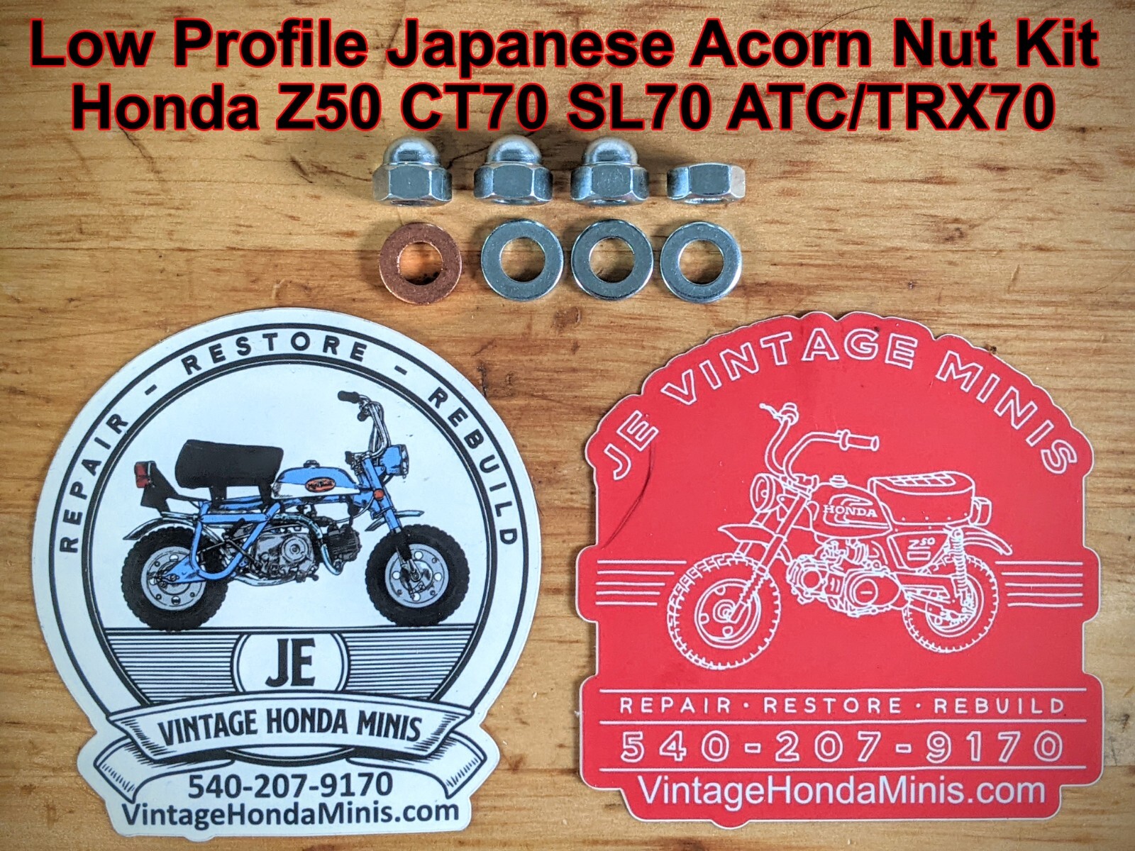 Cylinder Head - Low Profile Japanese Acorn Nut Kit - Honda Z50 CT70 SL70 ATC70