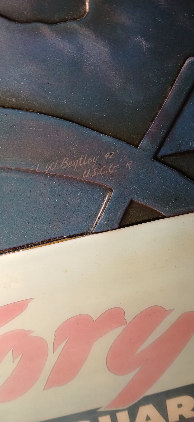 Vintage WW2 Era US Coast Guard 3D Lacquered Wall Art