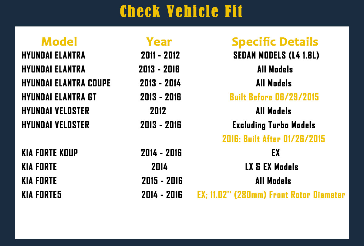 Fit for Hyundai Elantra Front Rear Brake Rotors Brake Pads Kit Slotted Brakes