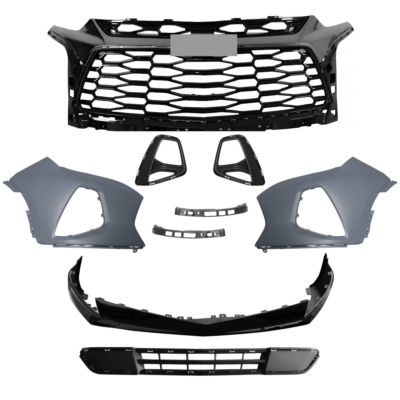 Front Bumper Cover Grille Assembly Fit For 2019 2020 2021 2022 Chevy Blazer RS