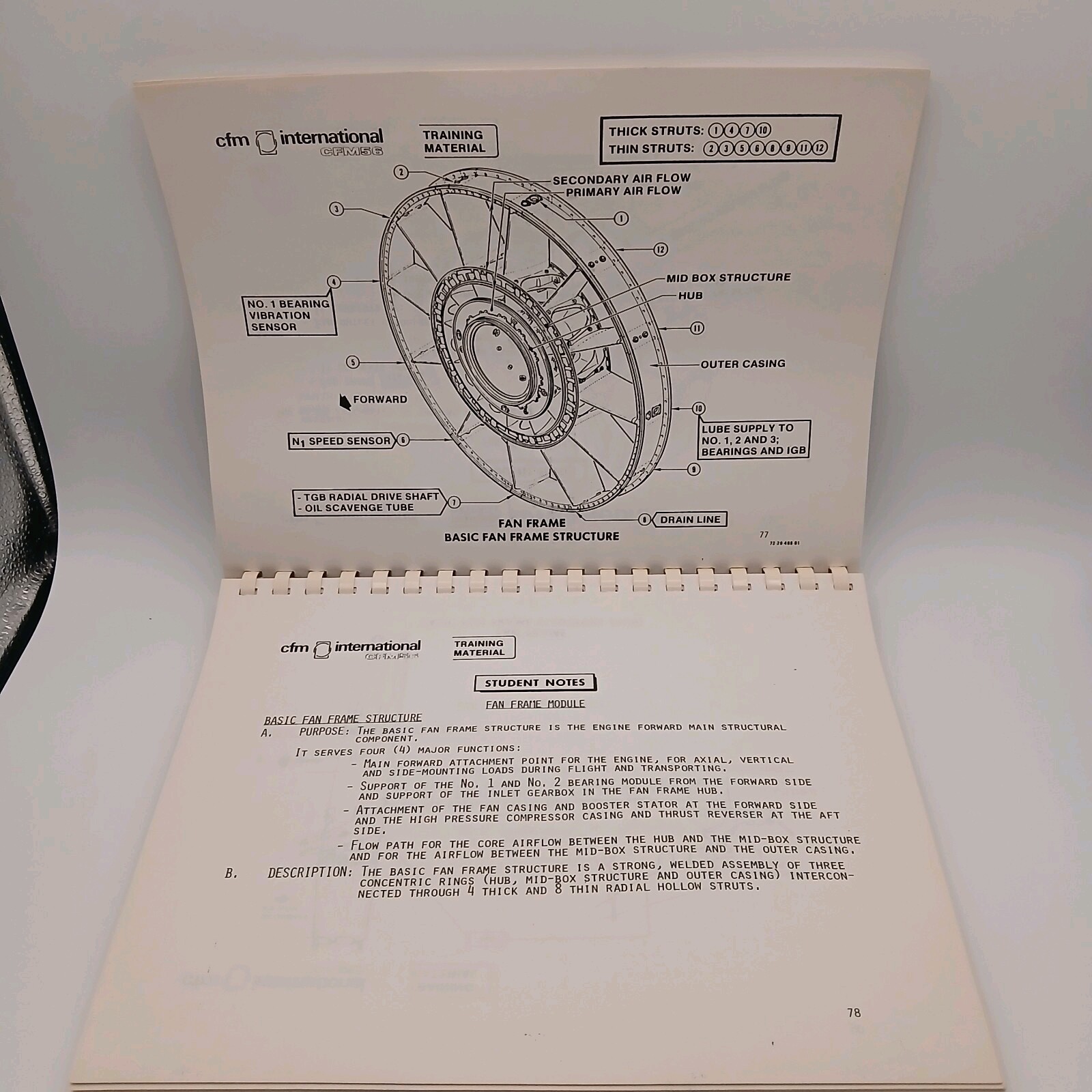 Vintage CFM International CFM56 Turbofan Engine Basic Students Notebook Manual