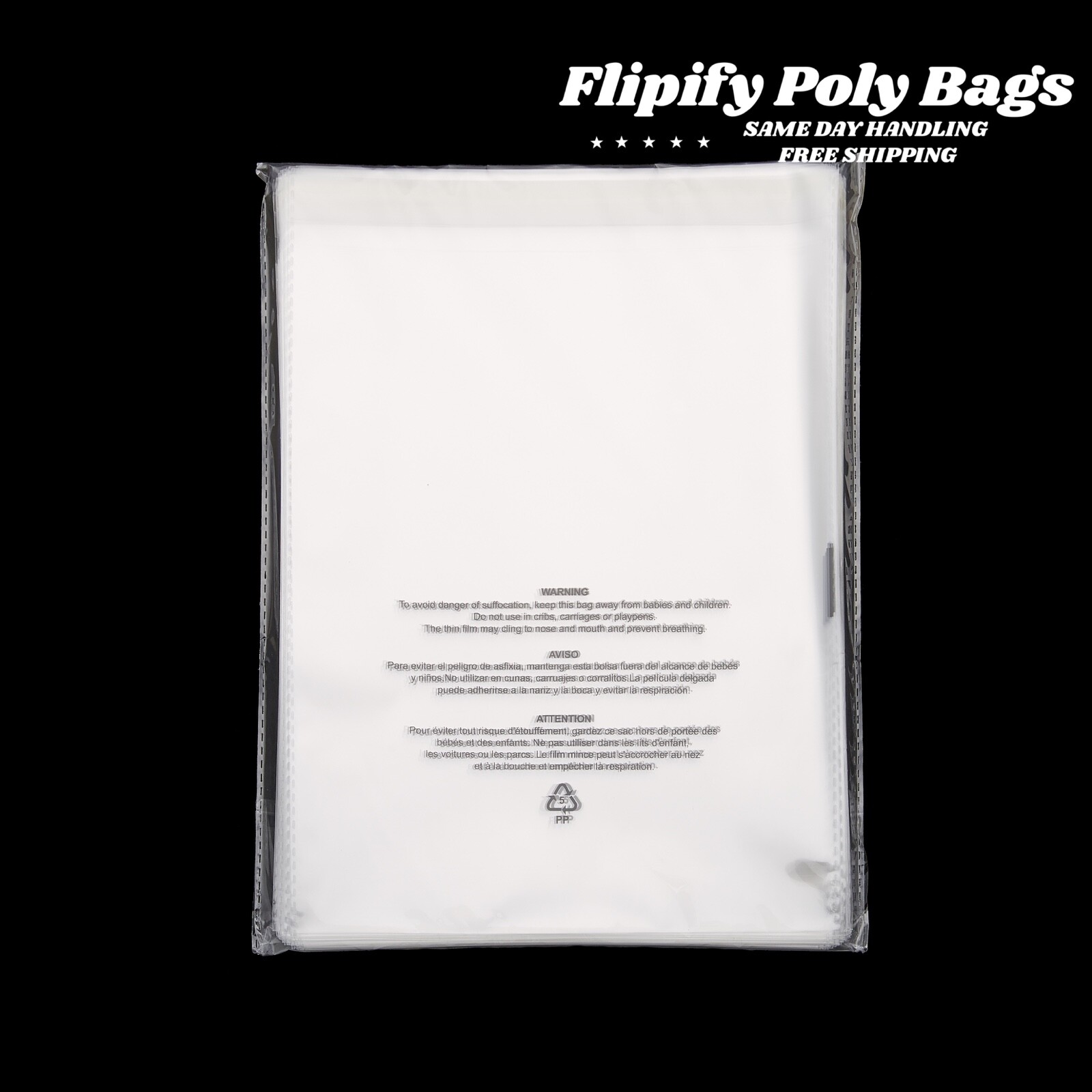 Poly Bags Suffocation Warning Clear 1.5 mil Merchandise Apparel for Amazon