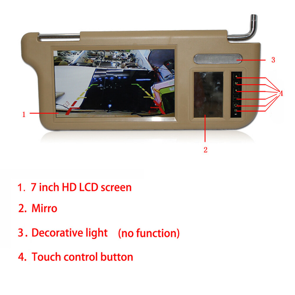 7" Car LCD Rear View Mirror Screen Monitor DVD/VCD/GPS/TV Sun Visor Left/Right