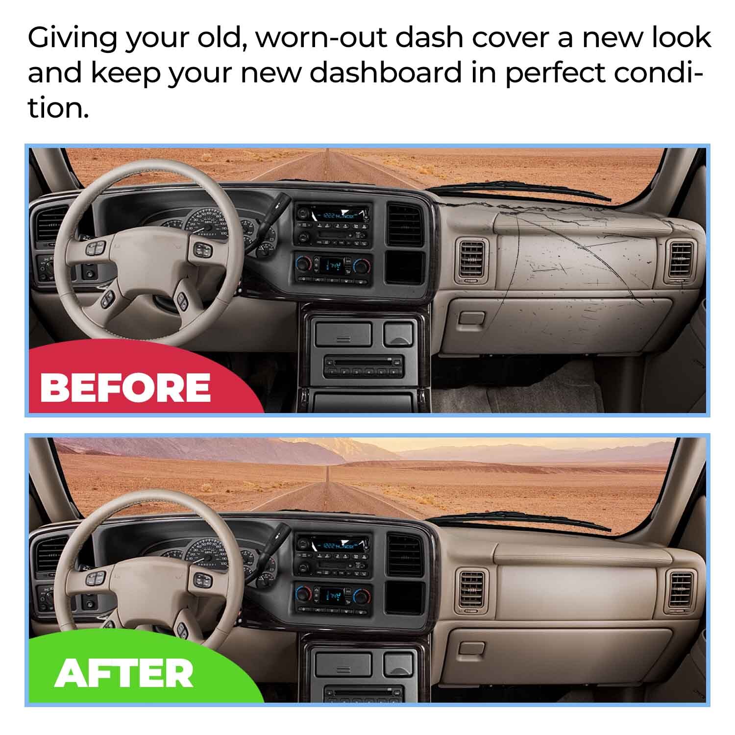 Molded Dash Cover Overlay Painted ABS For Silverado Sierra 1999-2006 Light Tan