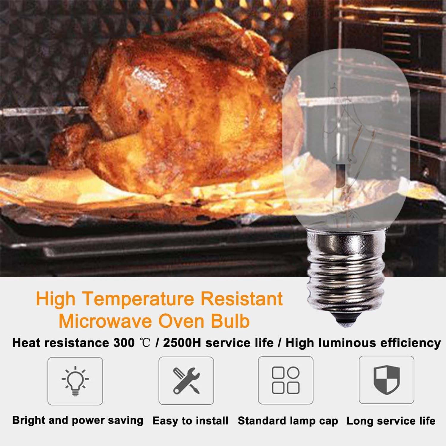 Microwave Light Bulbs Under Hood 8206232A 40W 125V 40 Watts, Warm White 2700k