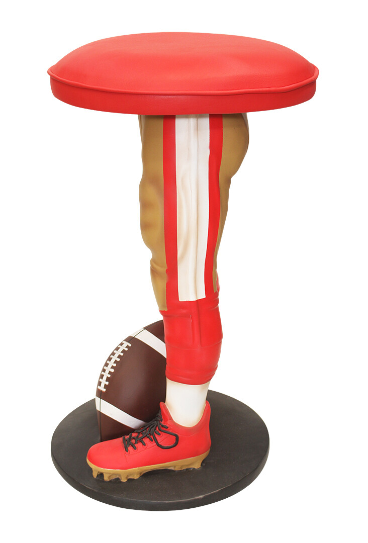Football Stool - Sports Bar Stool Football Player in Red and Gold Uniform