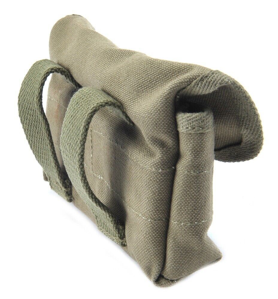 US WW2 Canvas Shotgun Shell Ammunition Pouch Marked JT&L 1944 Dark OD