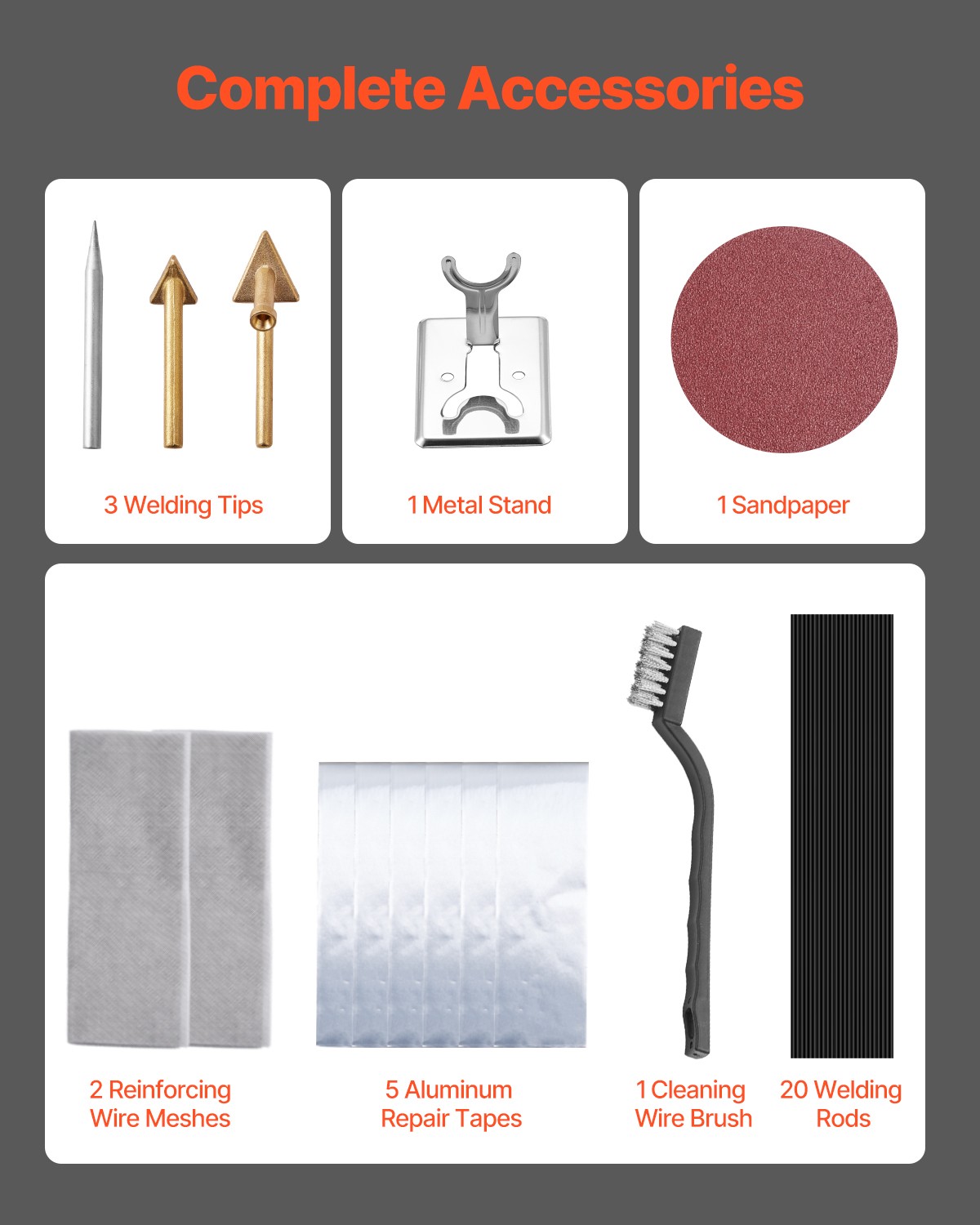 VEVOR Plastic Welder Kit 60W/100W Plastic Welding Kit with 3 Tips & 20 Rods