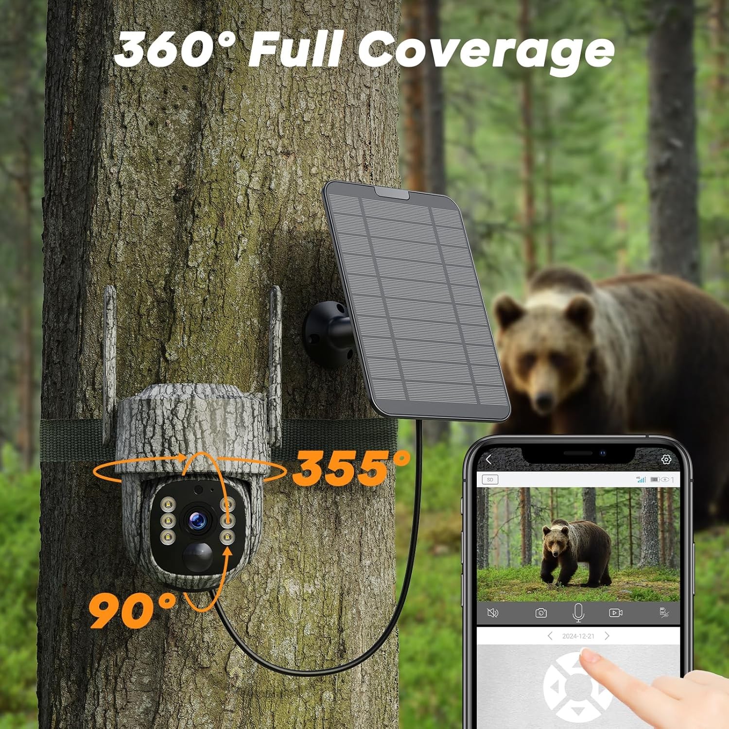 4G LTE Trail Camera Live View Hunting Solar Powered Cellular Security Cam SIM🔥