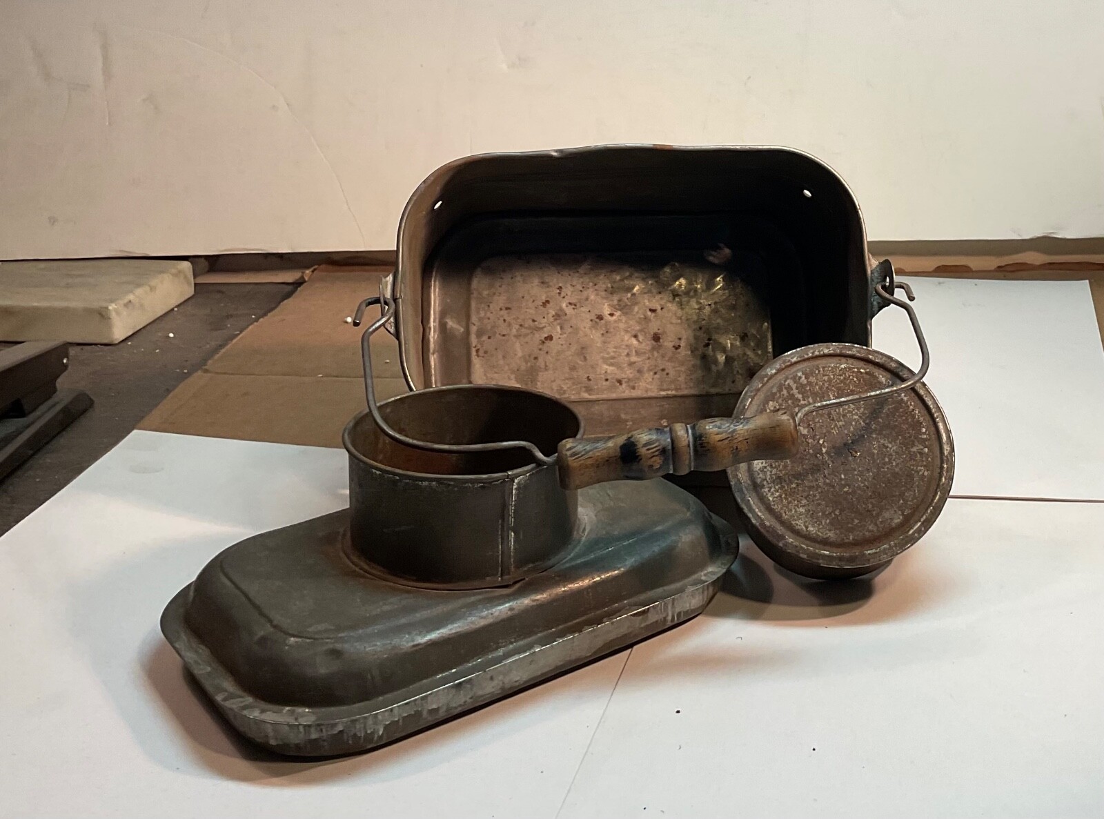 #31 VY RARE BREAKER BOYS/CHILDS SMALL MINERS RAILROAD LUNCH PAIL 3 PCS 7 1/2” T.