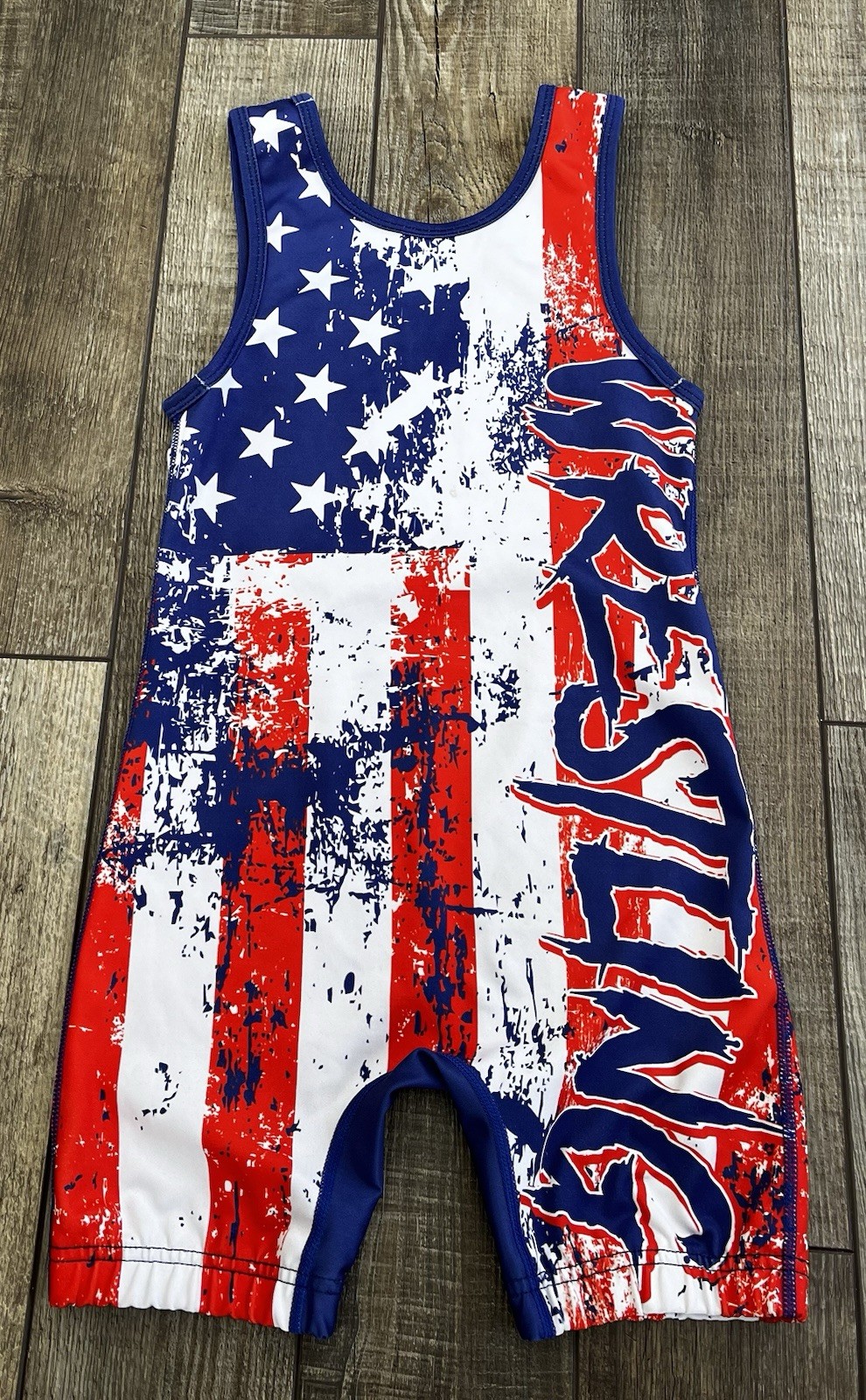 KO Sports Kids Boys Girls Wrestling Singlet Youth Sz Large USA Wrestling