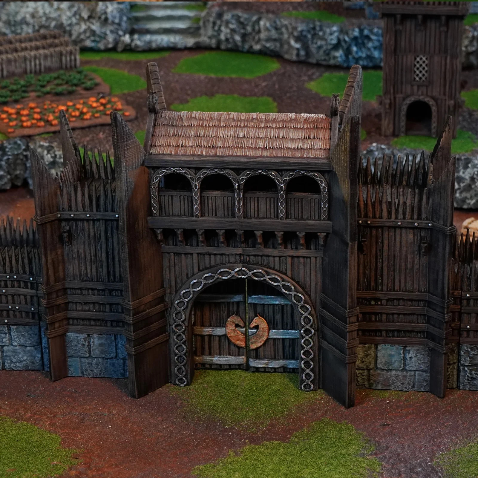 Saxonia-Rohan Fortress Wall Set 28mm tabletop terrain for MESBG