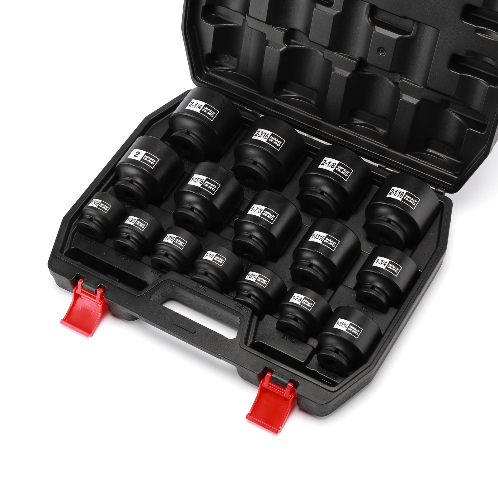 16PCS 1/2" Drive Shallow Spindle Axle Nut Impact Socket Set 6-Point Large CR-MO