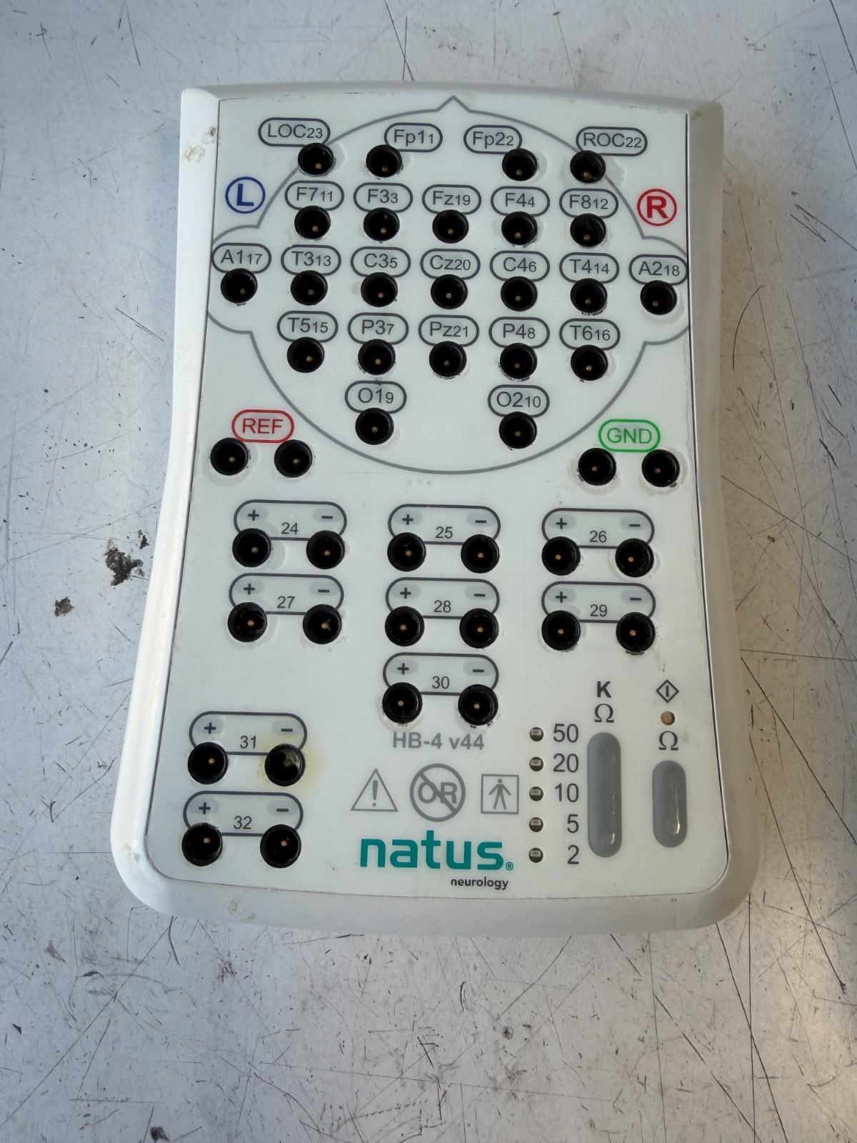 Natus Nicolet v44 EEG amplifier and headbox (HB-4 v44) w/Microphone/Power Supply