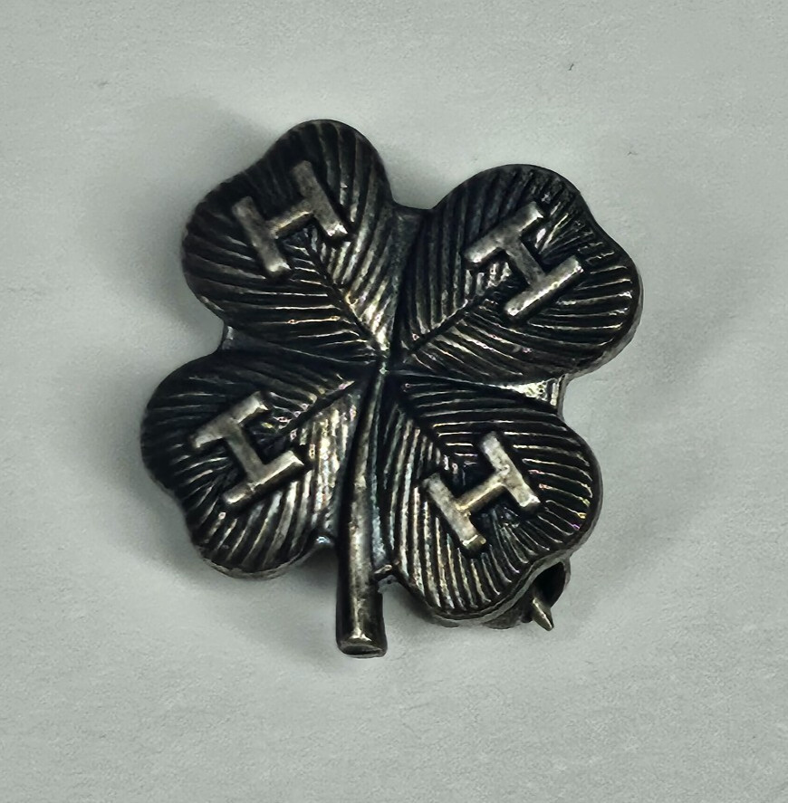 4H Lapel Pin 4 Leaf Clover Sterling Silver Vintage