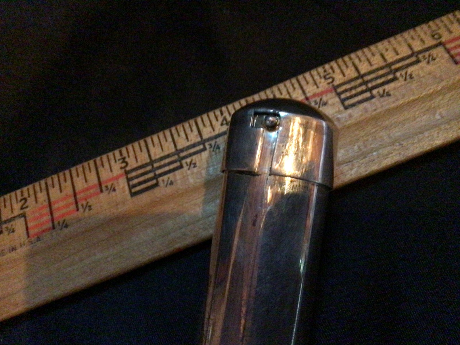 Vtg Sterling Taxco Mexico Signed TH-125 Silver Tube Cigar Holder Clip on Case