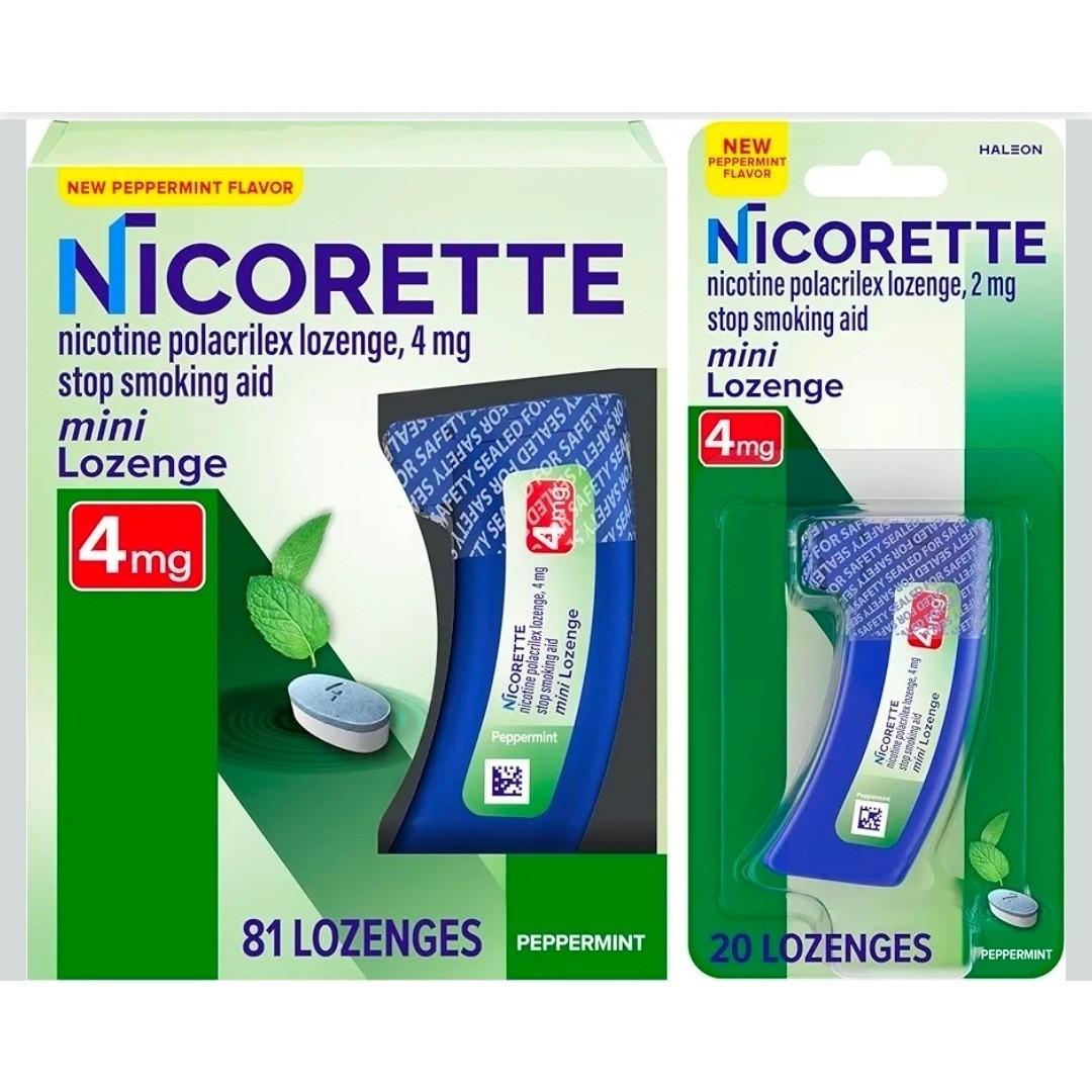 Nicorette Mini Lozenge 4mg Peppermint Cessation Aid New 101 Ct EXP 1/27
