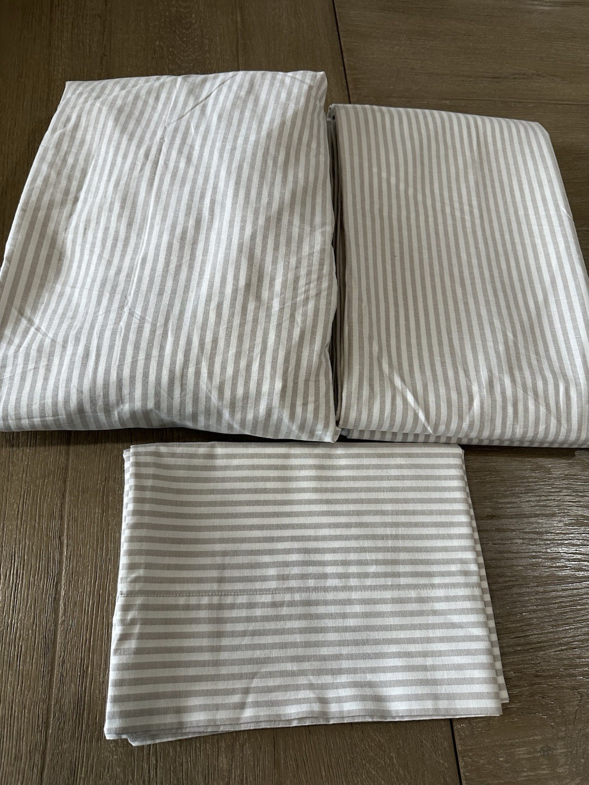 Pottery Barn Teen Boxter Organic 3 Piece Sheet Set   XL Twin ivory latte