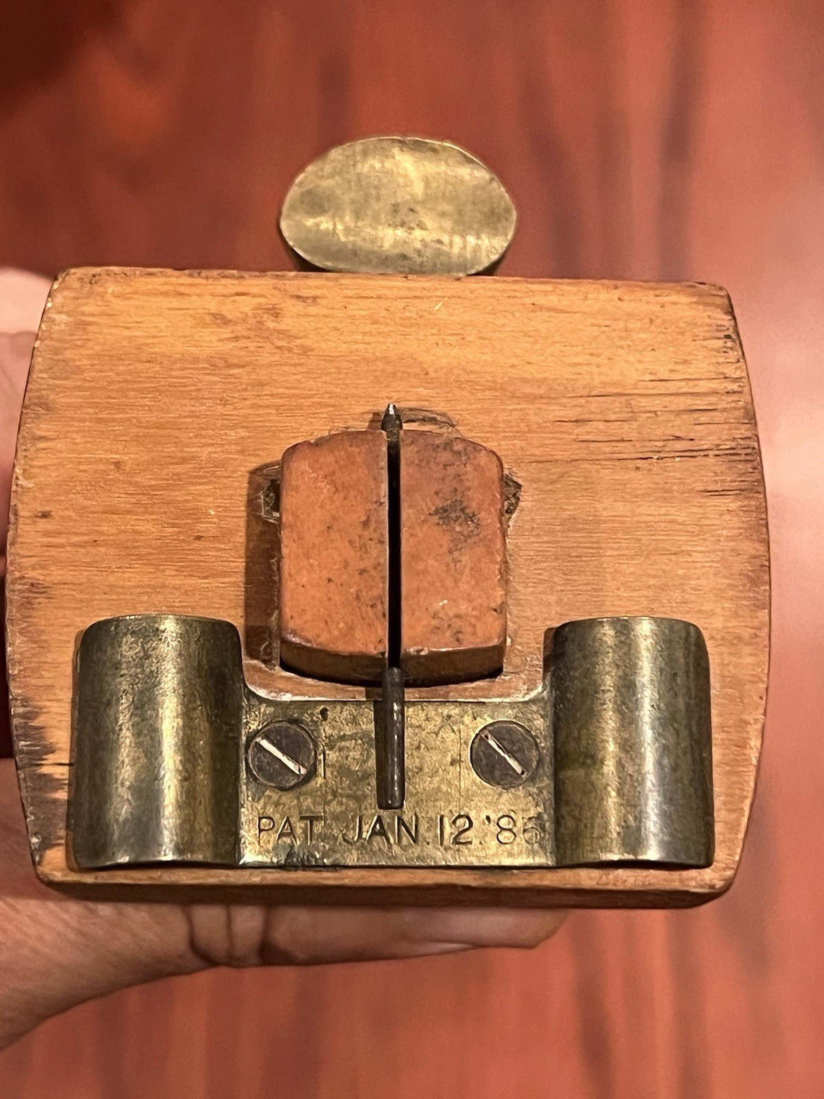 Antique Wooden Marking Gauge Mortise Marking Gauge Brass Patent Jan 12 1886