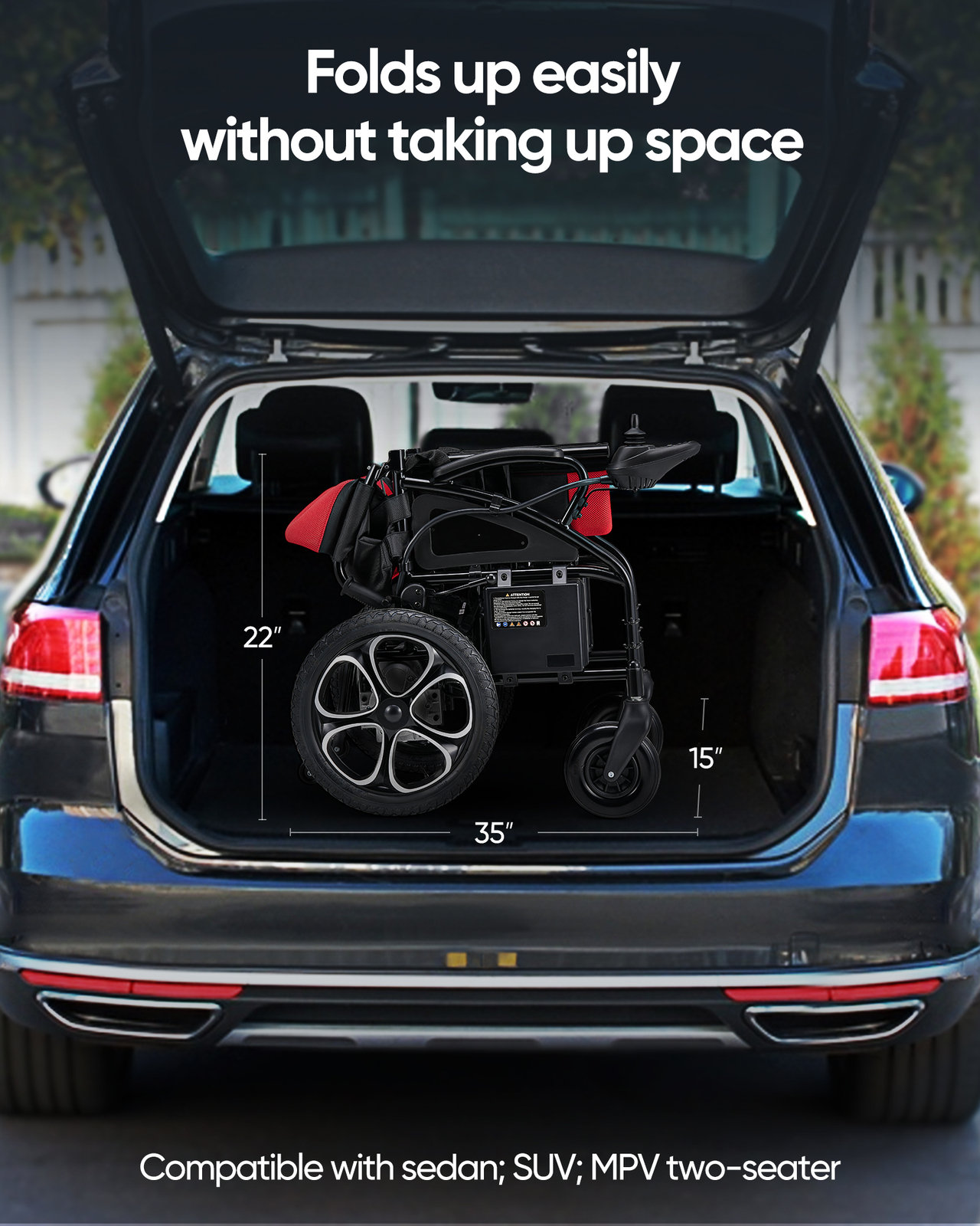 All Terrain Electric Wheelchair Heavy Duty 500W Foldable Electric Wheelchairs