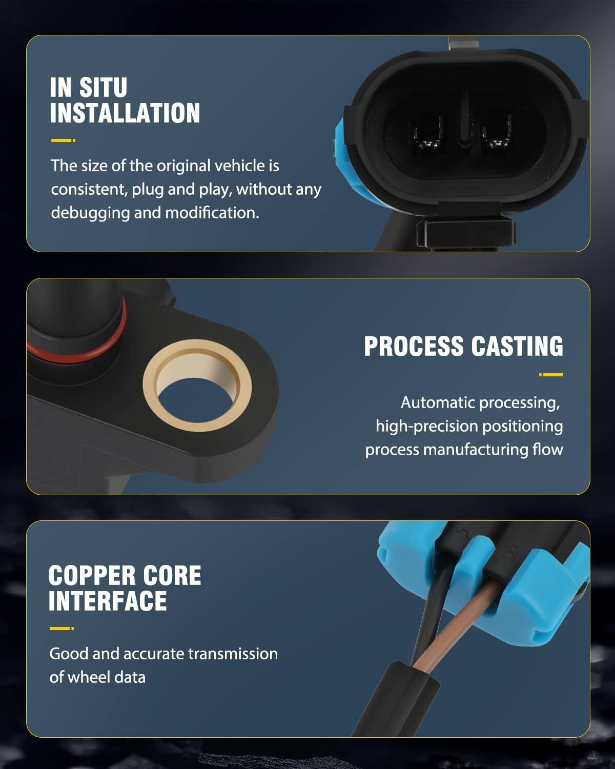 2 x Front & Rear ABS Wheel Speed Sensors for Chevy Avalanche 1500 2500 GMC Yukon