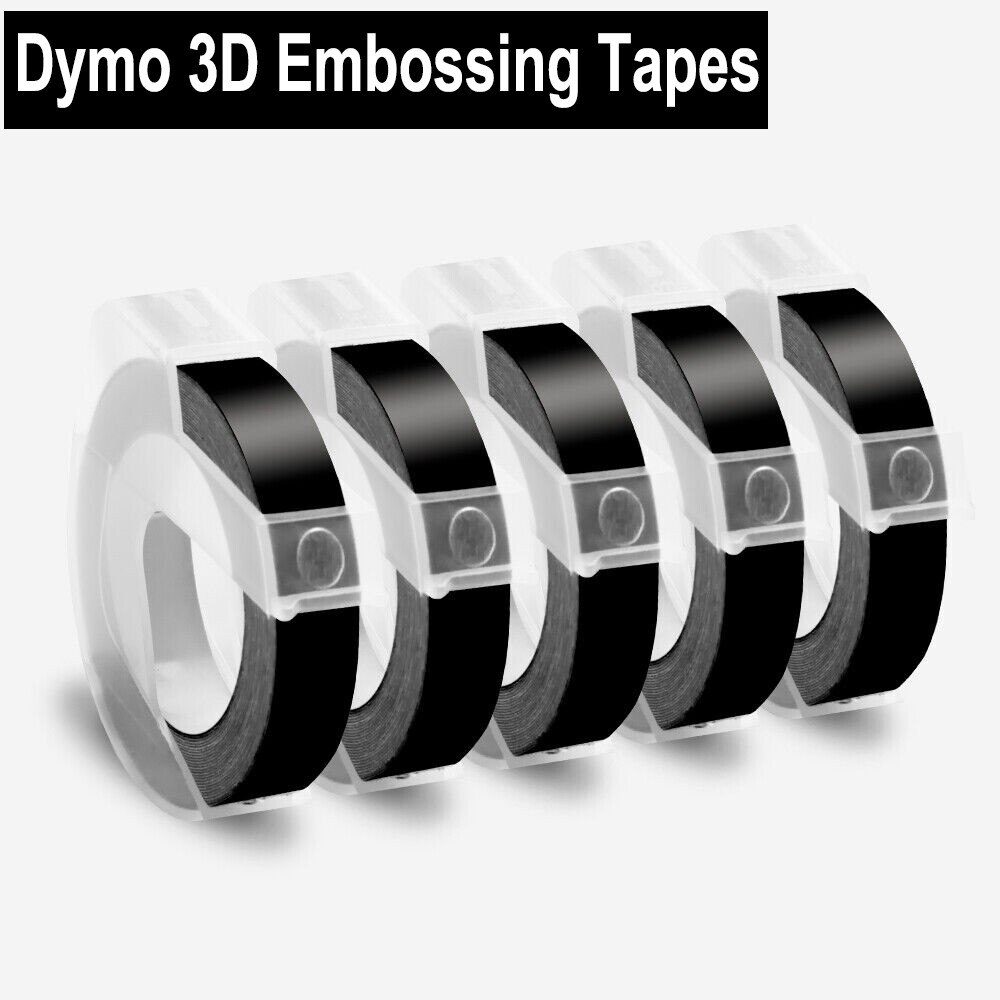 5PK Dymo 3D Embossing Label Tape 9mm for Dymo Organizer Xpress Label Maker 3/8"