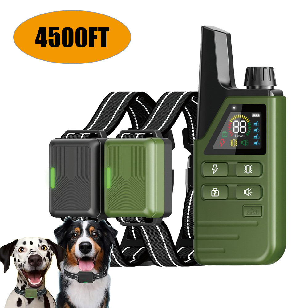 1-2 Dogs Shock Collar 4500FT Dog Training Collar with Remote Waterproof E-Collar