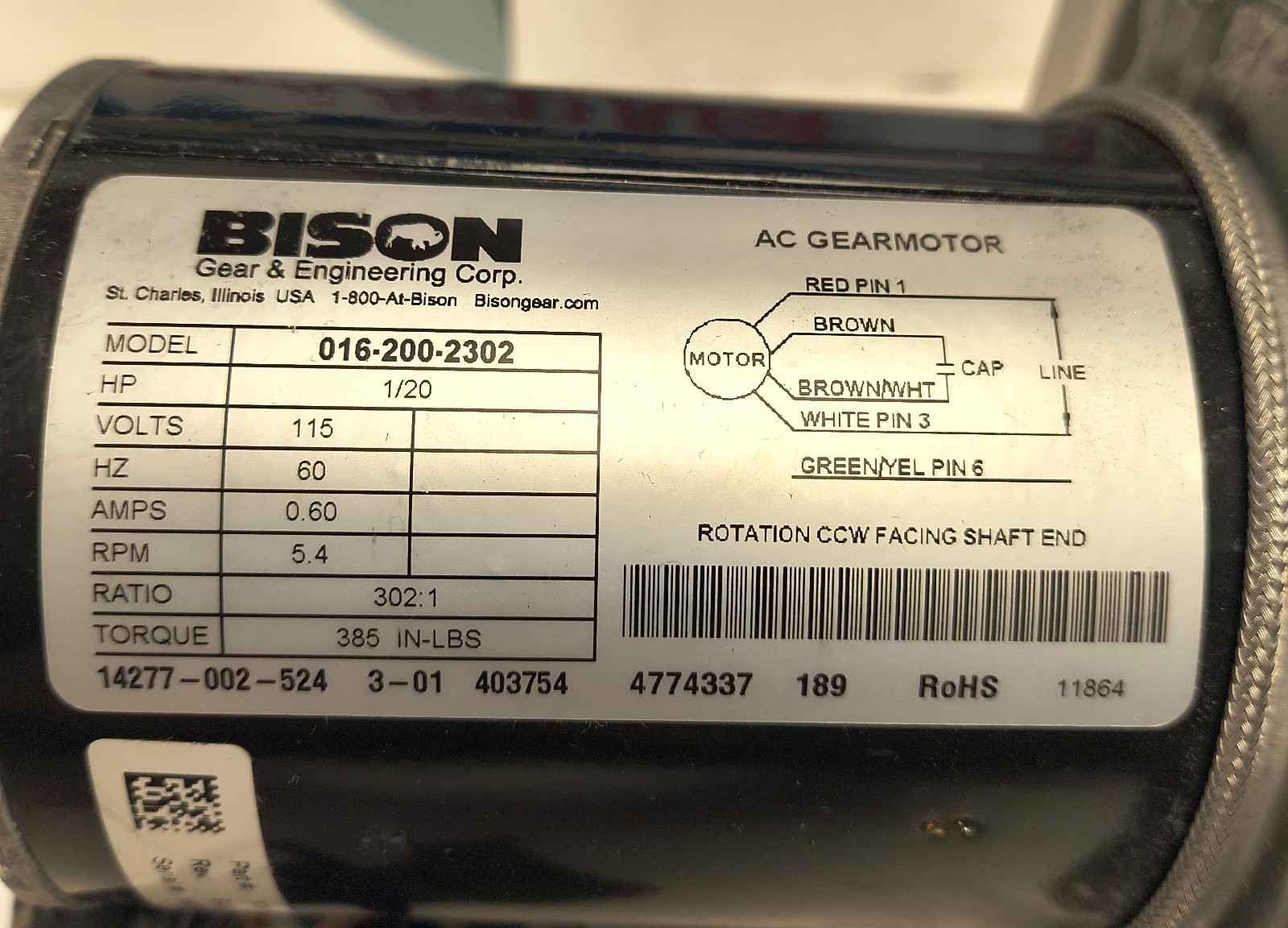 1 New Freestyle KIT,MOTOR,ICE AGITATION,BISON,ASSY 149459