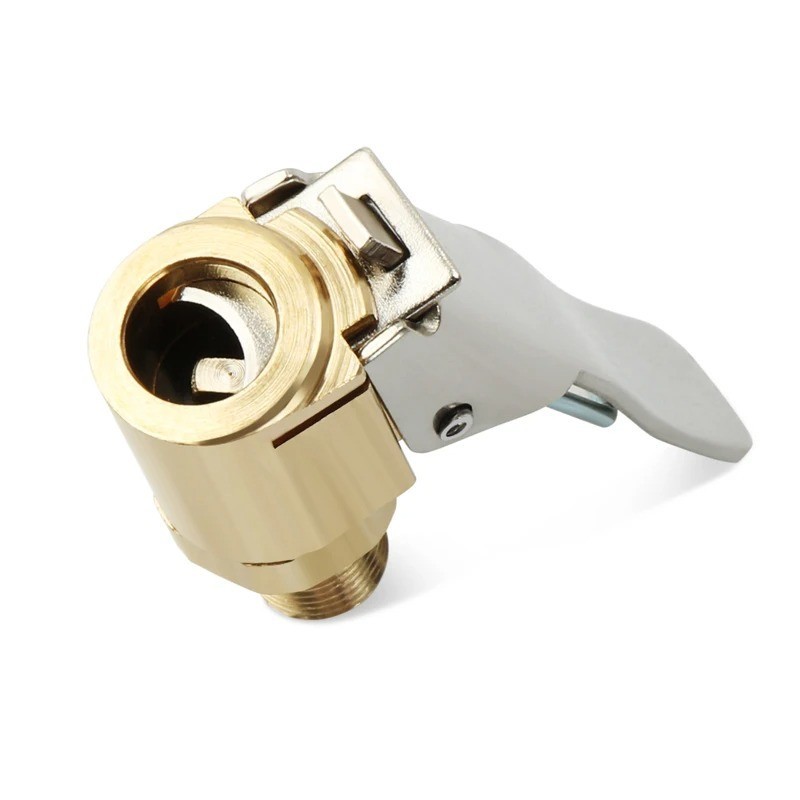 Tyre Valve Air Chuck Inflator Pump Connector Adapter Brass Clip on Car 8mm