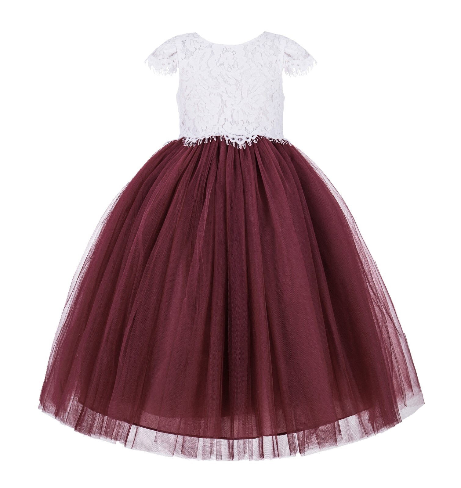 Floral Lace Flower Girl Dress Tulle Dress Wedding Bridesmaid Dress Lace Dress