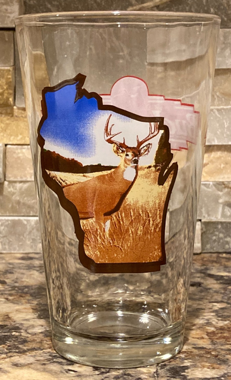 Budweiser Beer Pint Glass "After the Hunt Wisconsin" ~ Whitetail Deer / Buck