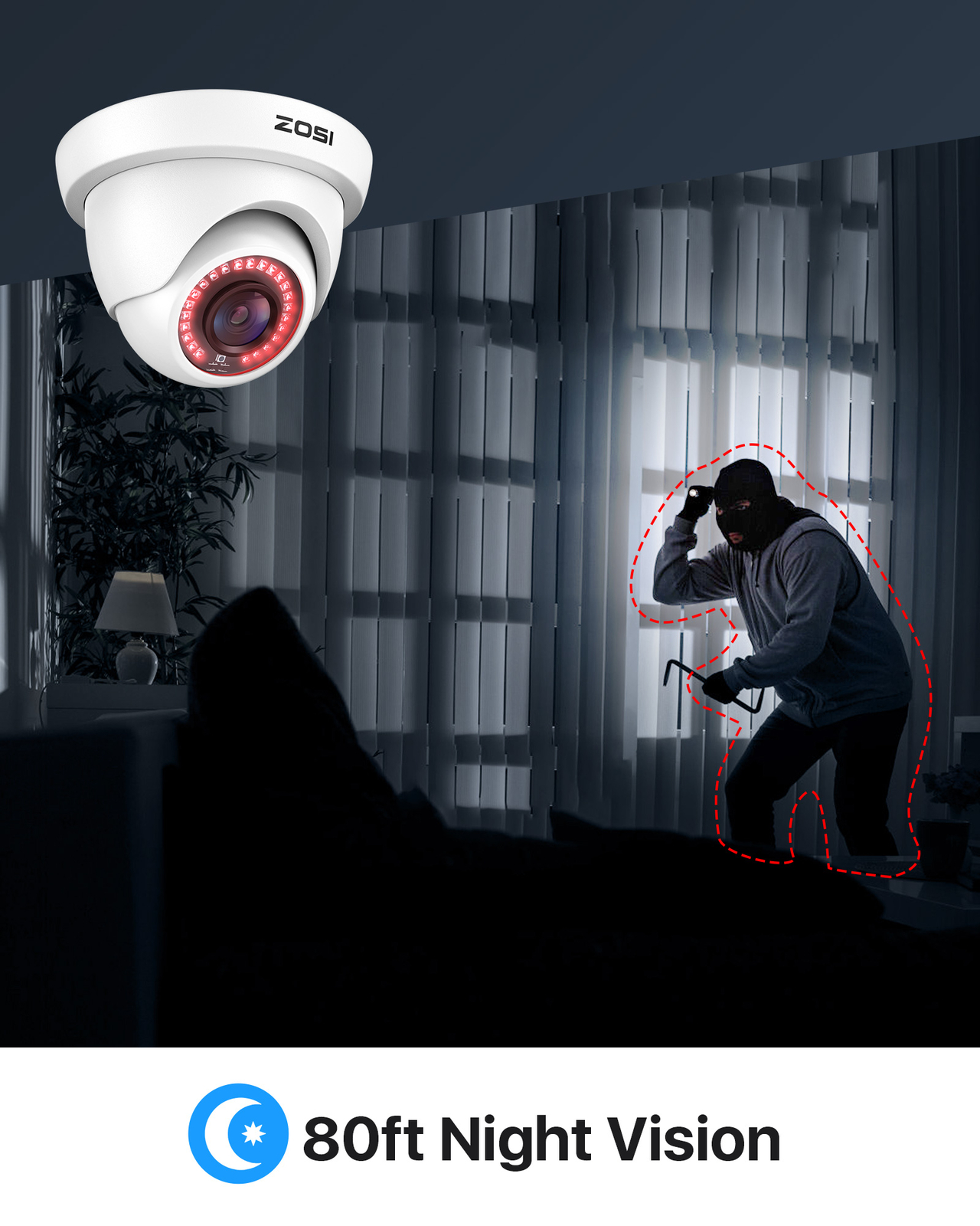 ZOSI 5MP Lite HDMI 8CH DVR 1080P H.265 CCTV Security Camera System Night Vision