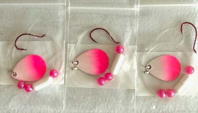 SUZIES SPINNERS-Walleye Crawler Harness 30 Pack 1 Hook Floater #3 Colorado Blade