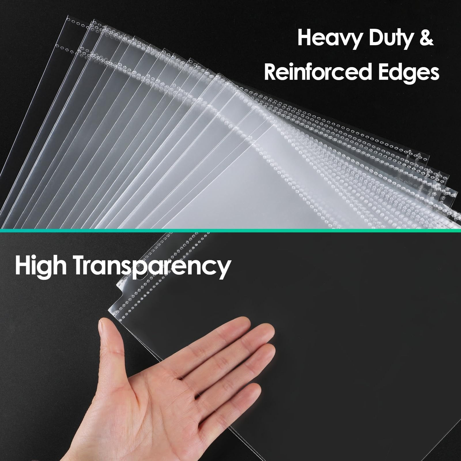 30 Pack 8x10 Photo Sleeves for 3 Ring Binder (60 Pictures), Heavy-Duty Archiv...