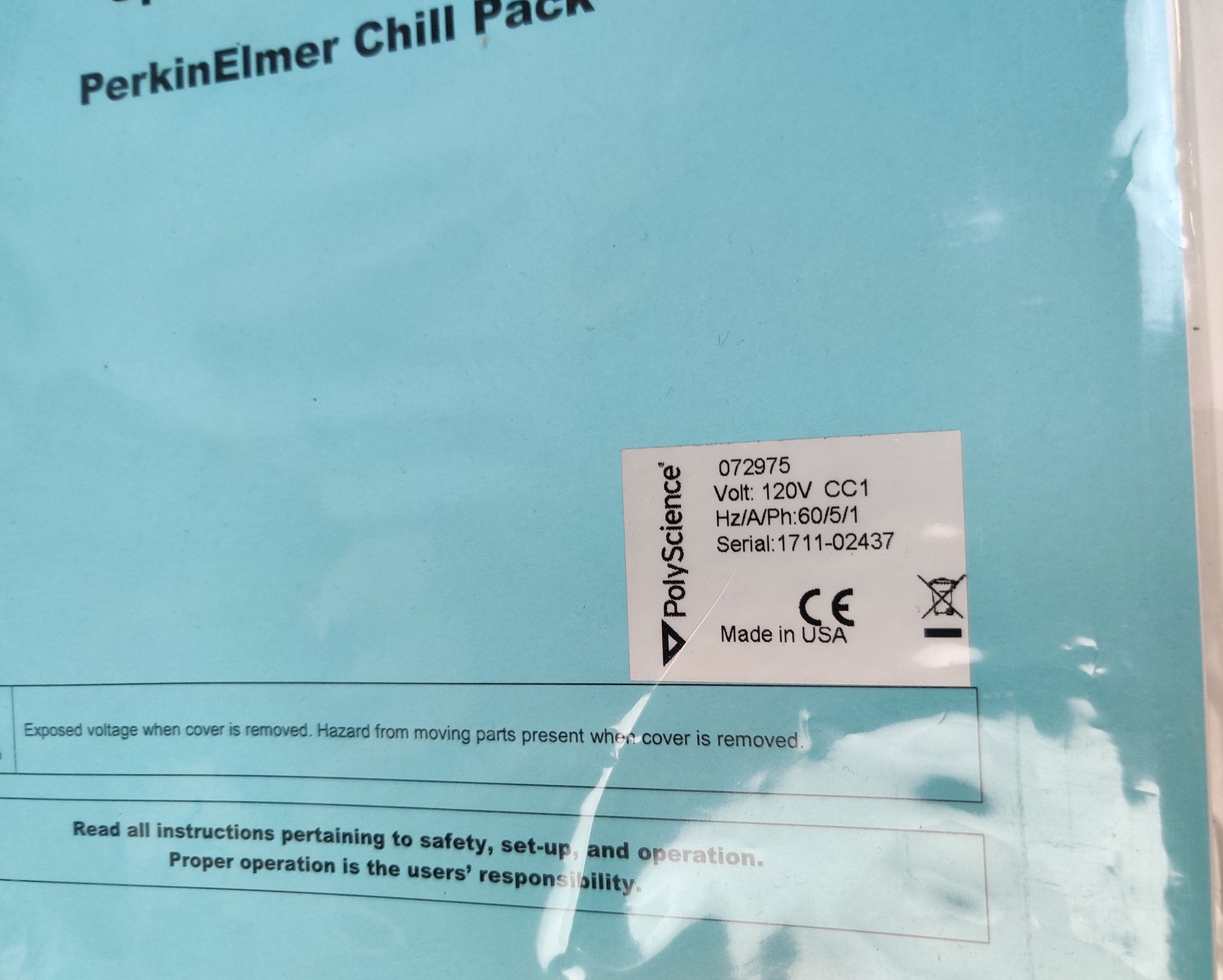 PolyScience Chiller Pack 120V 250W 12°C 072975 for PerkinElmer ICP OES NEW