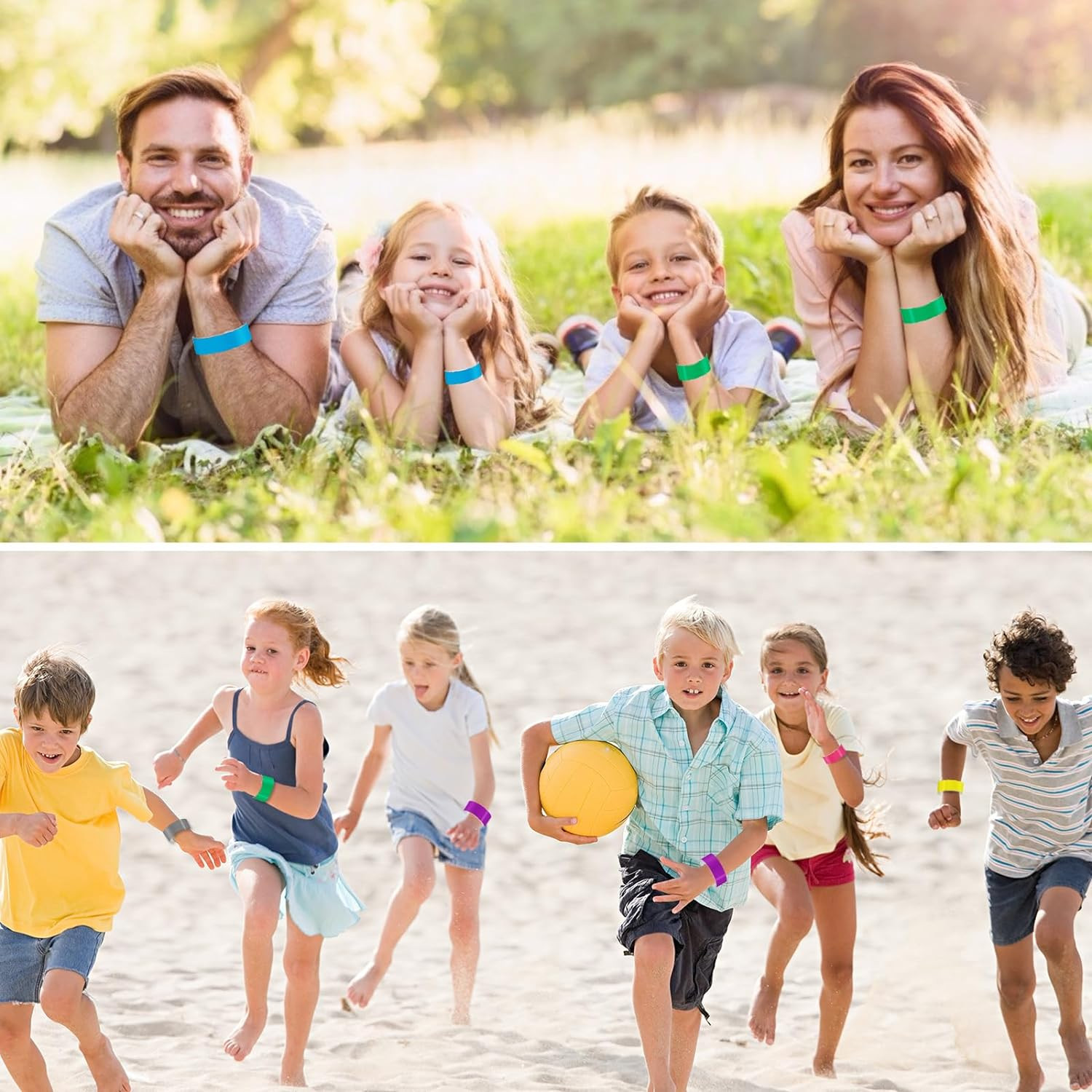 800 Pieces Colored Wristbands for Events Wrist Bands Paper Bracelets Waterproof