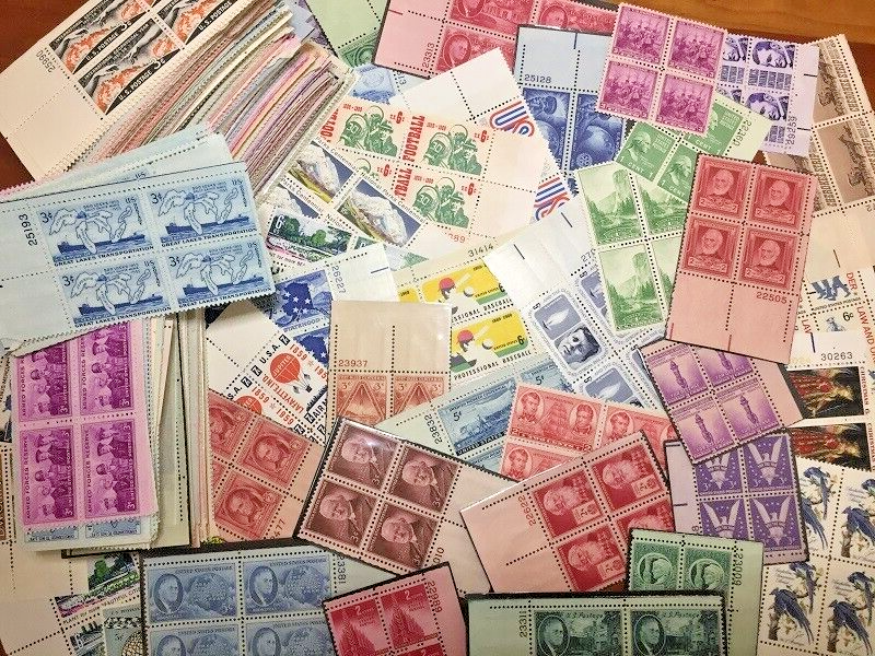 U.S. MINT COLLECTION 400+ VINTAGE STAMPS INCLUDES PLATE BLOCKS / SINGLES & MORE!